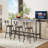 4 Pieces Dining Table Sets, with Fixed Table