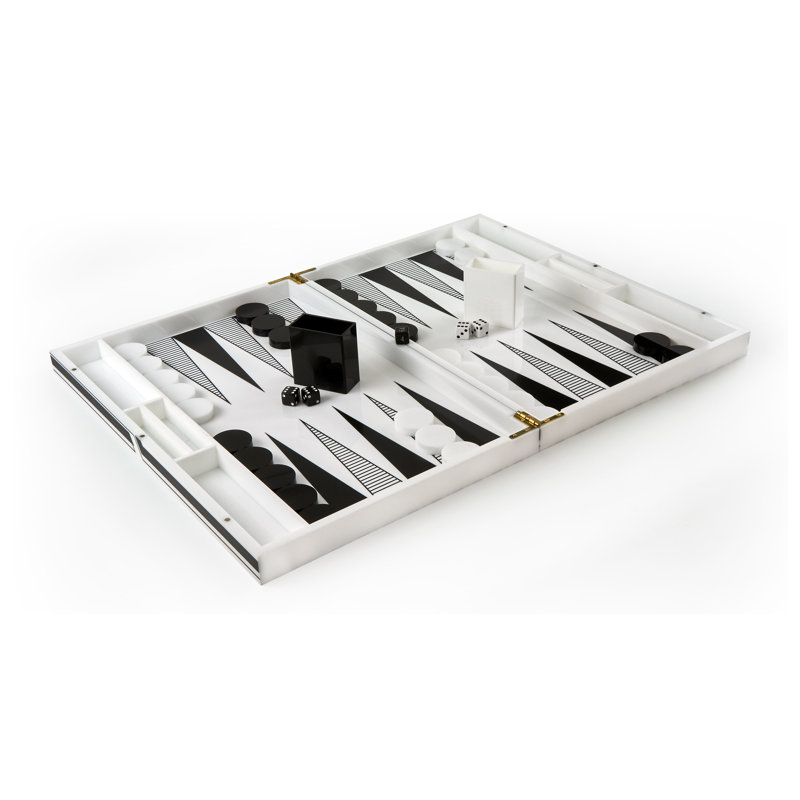 White/Black Backgammon Board Game