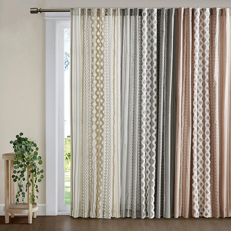 Rideau obscurcissant Cutrer, L 50 po x L 84 po, Gris/beige