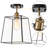 1-Light+Brass Semi-Flush Mount Ceiling Light With Tempered Glass Shade-207287533