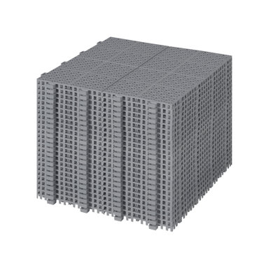 12 X 12 Inch Interlocking Deck Tiles Plastic Waterproof Outdoor All Weather Anti-Slip Bathroom Shower Balcony Porch Strong Weight Capacity Upto 6613 LBS, Rosette Pattern Pack Of 24