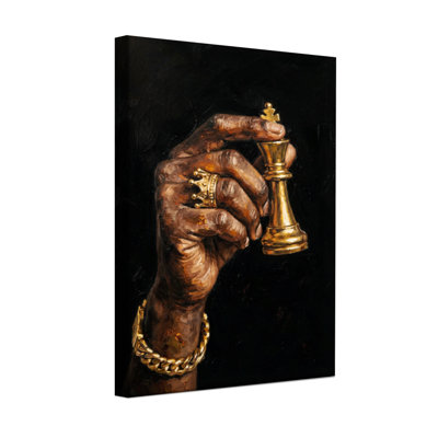 Fashion Hand Holding Golden Chess King