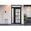 Façade extérieure pré-suspendue Fibre de verre verre givré / Manux 8312 noir mat / Fenêtre extérieure latérale / supérieure et portes de bureau Portes d'entrée commerciales et résidentielles Garage-W30 + 14 po x H80 + 14 po - Gauche-98195704-98195703-98195708