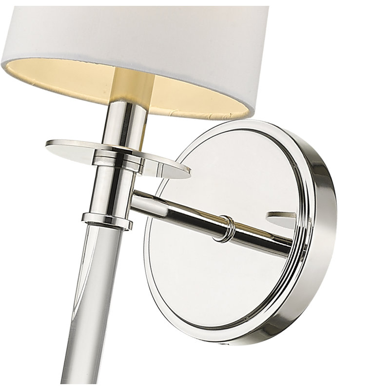 Addi Steel Armed Sconce, Polished Nickel