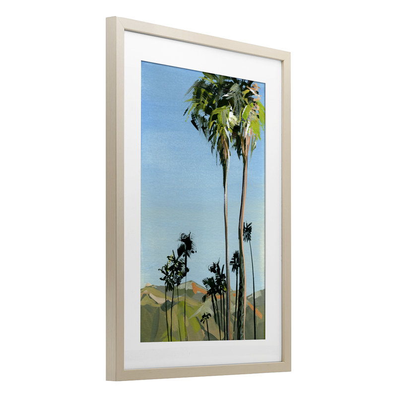 «Scenic Tall LA Palms», reproduction sous verre encadrée, conception de Brook Page, H 20 po x l 14 po