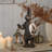 13.19" Garden Bunny Statue Metal Tabletop Lantern