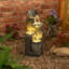 Charna Outdoor Cascade Fountain with Lights