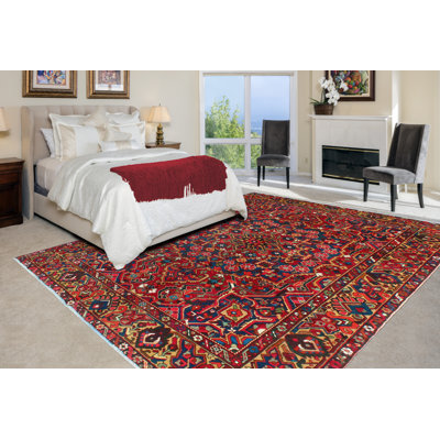Luvern One-of-a-Kind 9'10" x 12'0" 1980s Rectangle Wool Area Rug in Navy