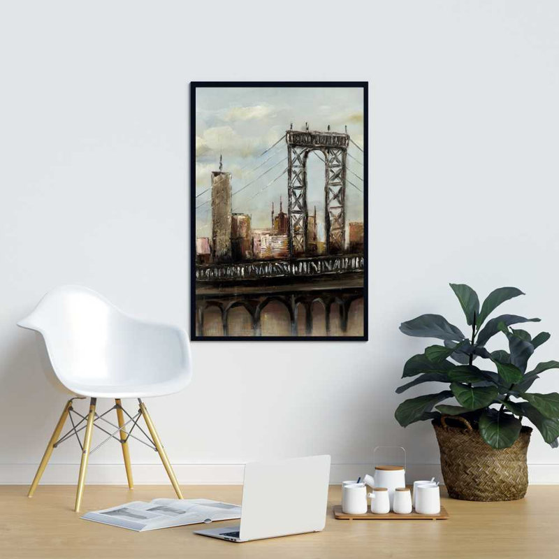 «City Bridge» par Cloudy Day, toile | Décoration de villes cités brunes