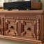 Armoire de rangement murale sculptée pour vestibule