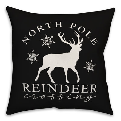  Coussin North Pole Reindeer Crossing