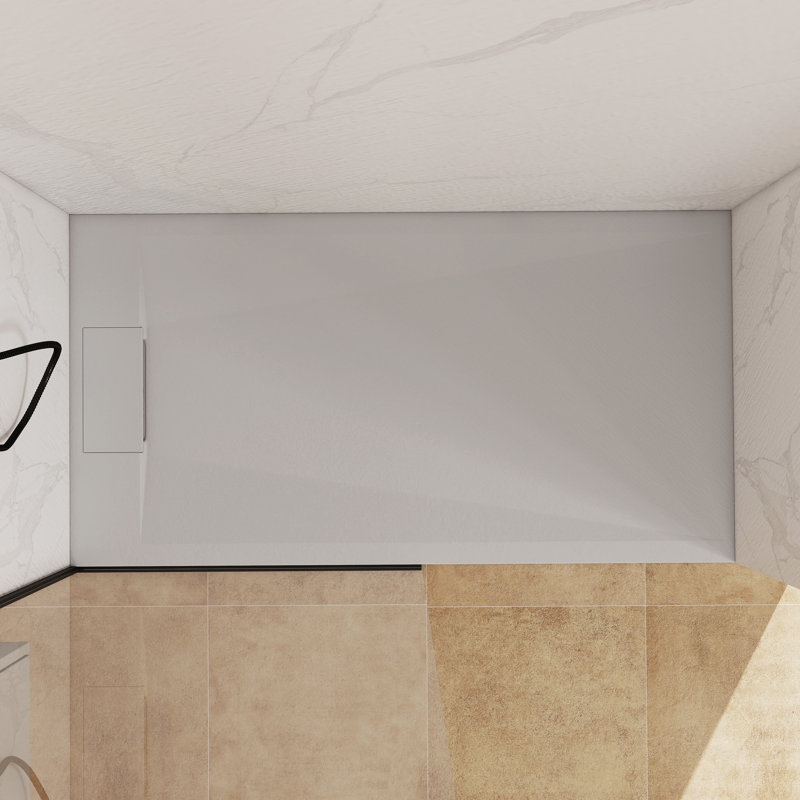 60"W x 32"D Wheelchair Accessible Low Threshold Shower Base with Reversible Drain, SMC Cover, 1" H x 59.06" W x 31.50" D