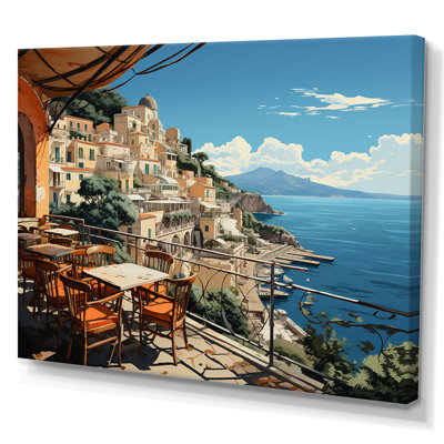 Capri Italy Blue A Mediterranean Village I - Italy Landscape Wall Art