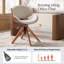 Chaise de bureau Oswina de style moderne du milieu du siècle, revêtue de similicuir, avec structure en bois courbé et base pivotante.-131379008