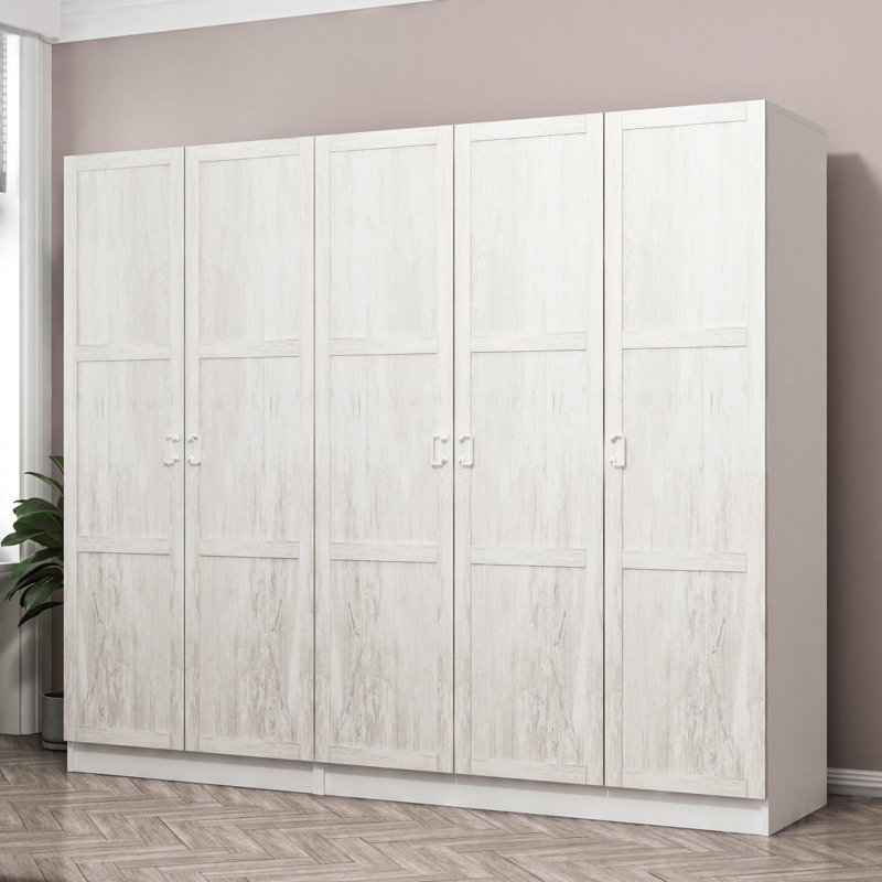 Raqual 100% MELAMINE COATED PARTICLE BOARD Wardrobe, 255cm H x 210cm W x 52cm D
