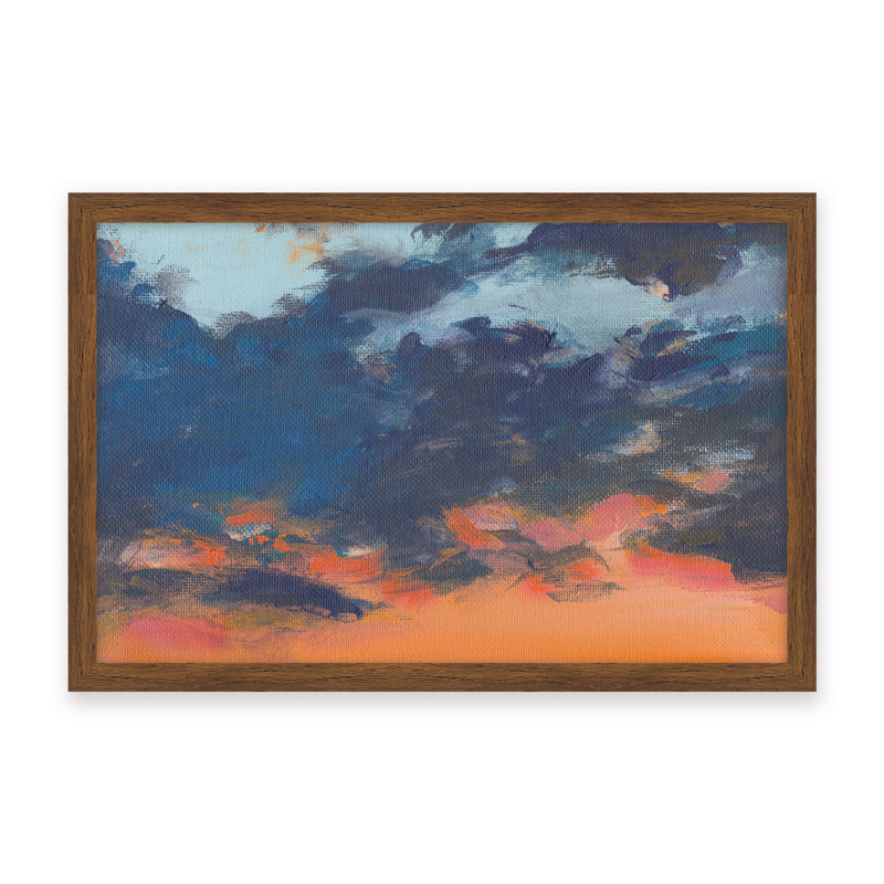 Coastal Retreat Asbury Park Sunset, Framed Canvas, Beige, 24" H x 30" W x 2.375" D