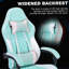 Fauteuils de jeu vidéo ergonomiques, chaises de jeu d'ordinateur avec support lombaire et repose-pieds de massage, appui-tête réglable pour ordinateur de style course pour adultes, vert-247688602