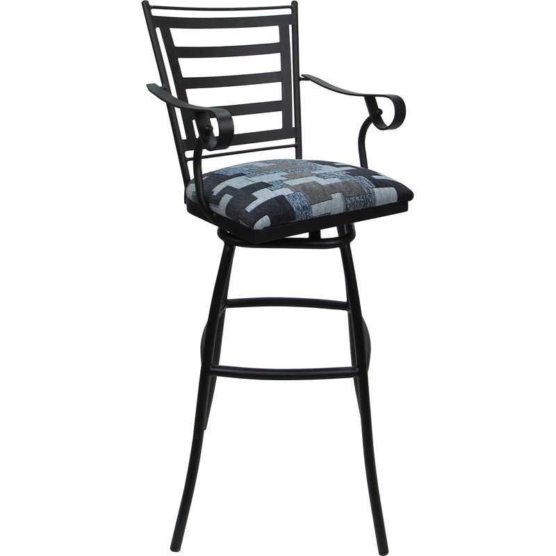 Siège d'extérieur 34 po avec accoudoirs, Marine, Noir