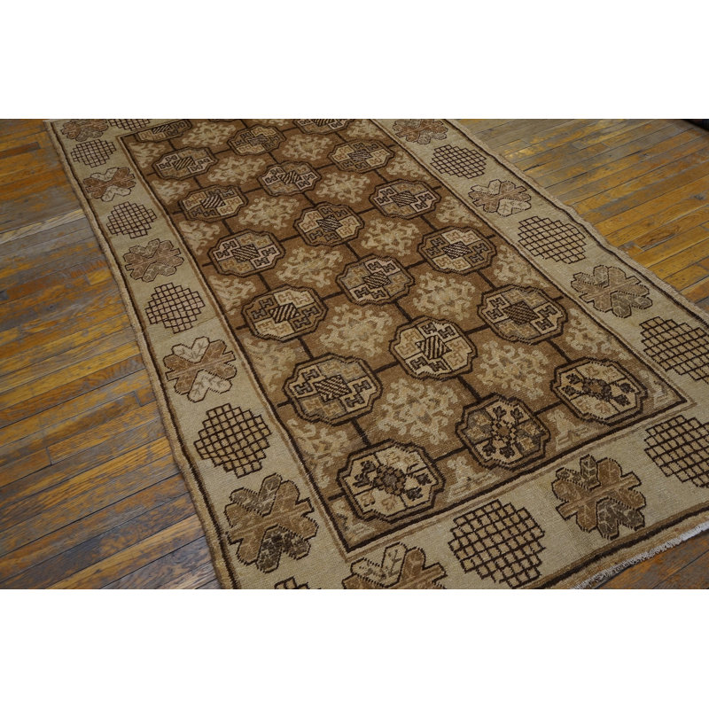 Tapis géométrique antique Khotan East Turkestan