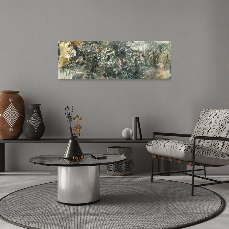 «Overgrown Green Jungle», art floral rétro élégant, forêt rétro, H 36 po x l 12 po