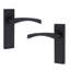  1 Pair Victorian Scroll Astrid Door Handles Latch in Matt Black Finish - 150mm x 40mm Backplate
