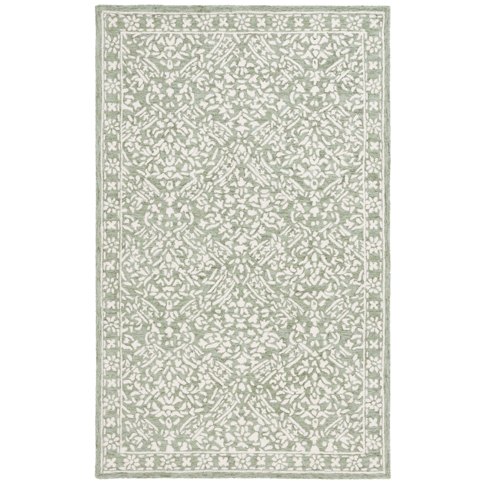 Olivier Lauren Ralph Lauren Hand Tufted Wool Damask Rug, Rectangle 8' x 10'