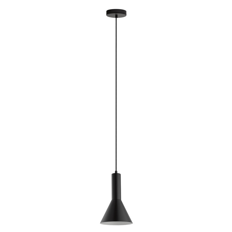 Mayson 1 - Light Black/White Single Pendant, 5.91" H x 7.09" W x 7.09" D