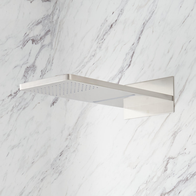 Hollyn Simple Select Thermostatic Shower System with Dual-Function Shower Head and Hand Shower, Brushed Nickel