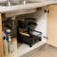 Organisateur robuste sous l'évier, organisateur d'armoire coulissant à 2 niveaux avec hauteur réglable et paniers coulissants à roulement à billes pour le rangement de la cuisine et de la salle de bain