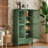 Rustic Tall Storage Cabinet With Drawer And Carved Wood Doors, Featuring Solid Wood Legs For Stylish Organization.-1439895167