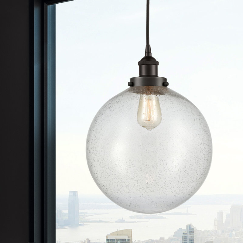 Luminaire suspendu sphère 1 lumière Frederick, H 15,5 po x l 12 po x P 12 po, Bronze huilé