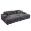 Chaise longue Hilde avec 2 coussins, velours côtelé gris foncé