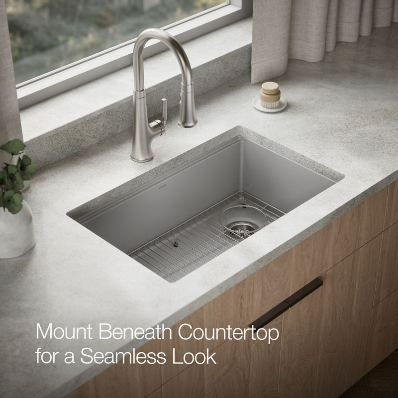 Billings Undermount Single-Bowl Kitchen Sink, Gray