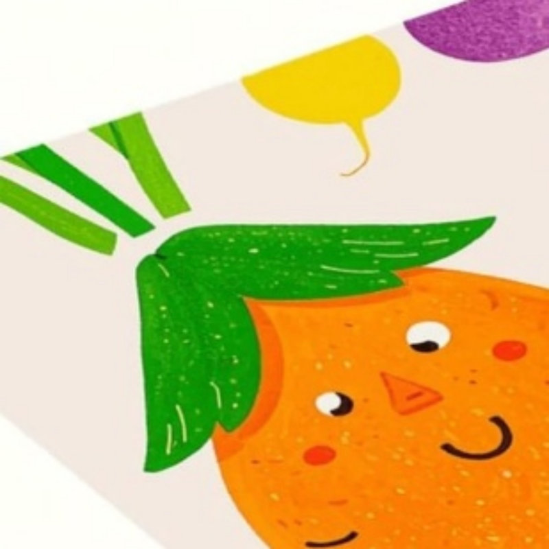 Caricature de tapis de cuisine à motif de légumes pour la cuisine et la chambre d'enfant, ensemble de 2 décorations orange rouge