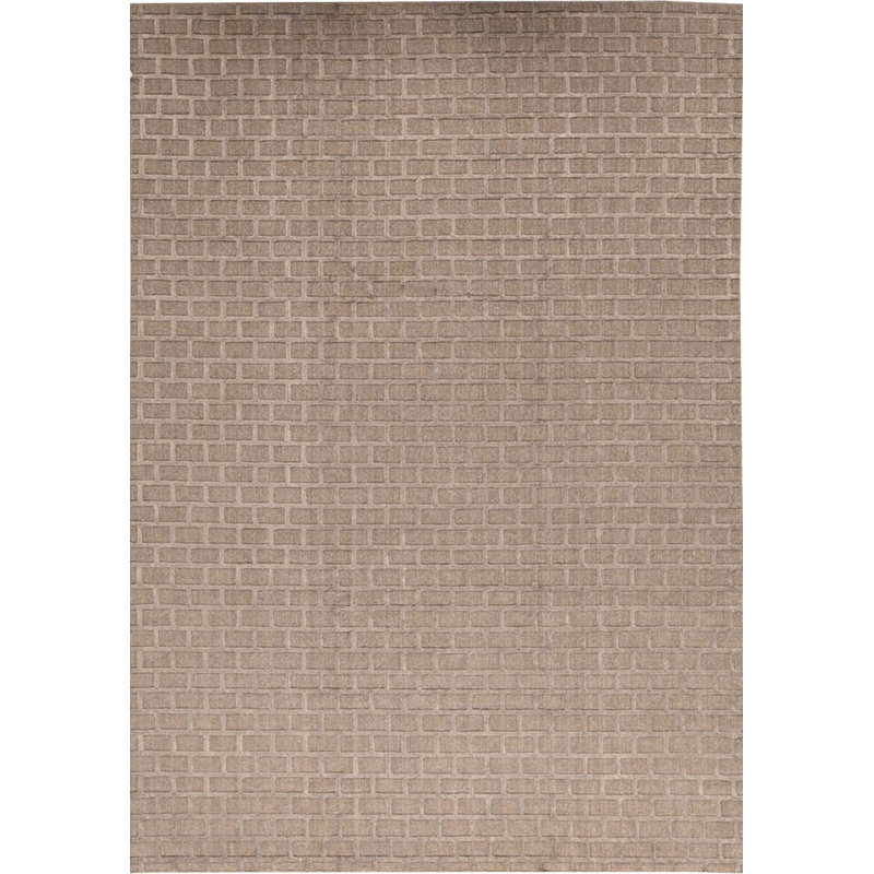 Cotton Geometric Area Rug in Brown