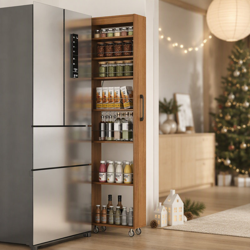 Étagère ouverte 7 côtés multi-fonctions avec rangement à une face pour la cuisine, le salon et les espaces étroits