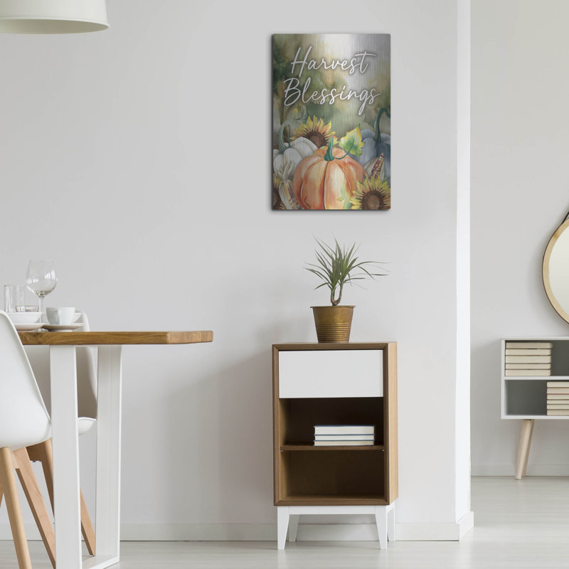  «Harvest Blessings» par Nicole DeCamp, art mural en métal, 16 po x 24 po