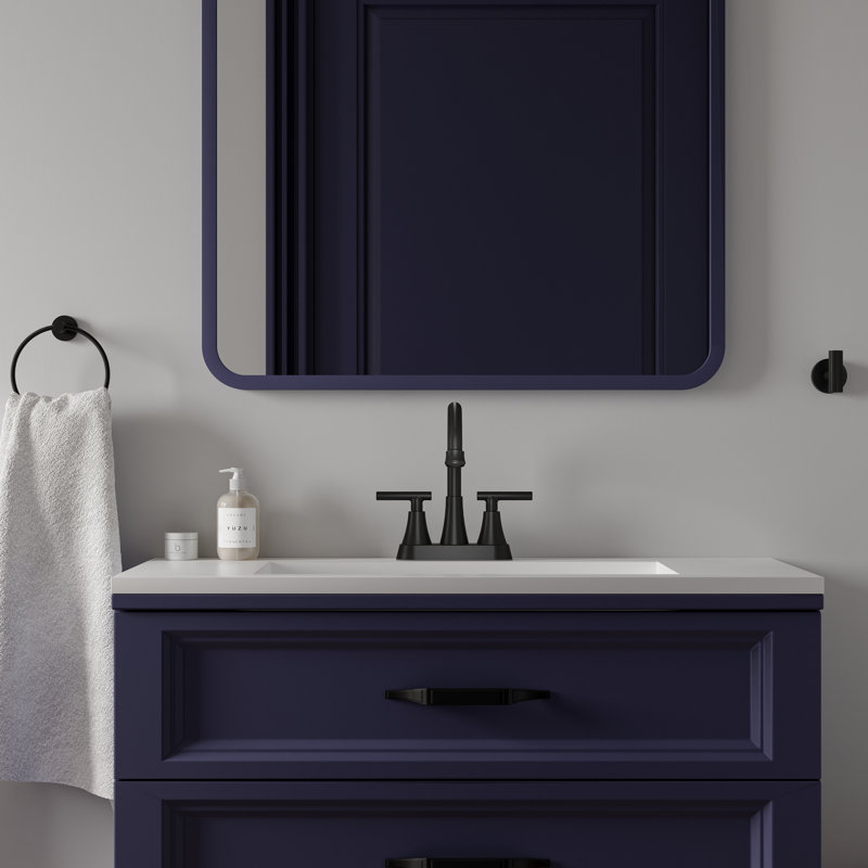 Centerset 2-handle Bathroom Faucet with Drain Assembly