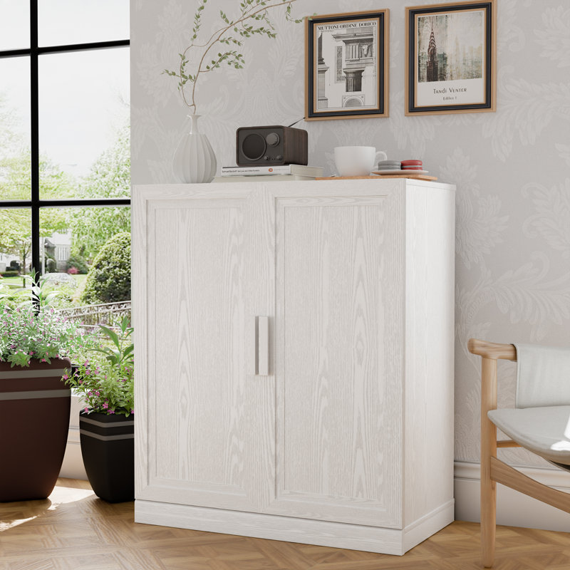 Buffet décoratif 2 portes Tonya, Blanc, H 36 po x l 31 po x P 16 po