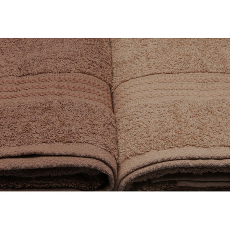 Mayur 4 Pieces Bath Towel Same-Size Bale, Cream/Beige/Brown
