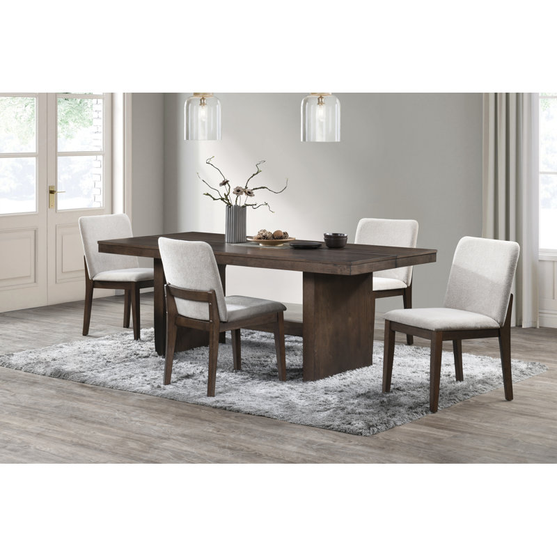 Ensemble de table de salle à manger 5 pièces Darrah, 5 pièces: table, 4 chaises, Beige