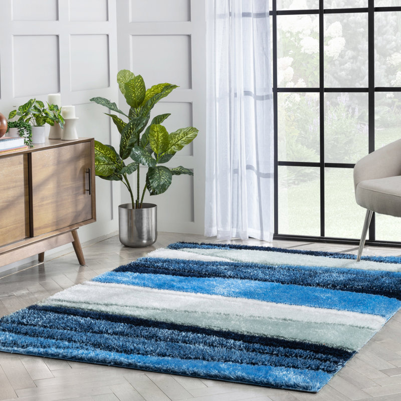 San Francisco Geometric Shag Area Rug, Rectangle 160 x 220cm