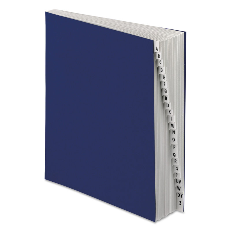 Blue Acrylic-Coated A-Z Index Letter Size Desk File