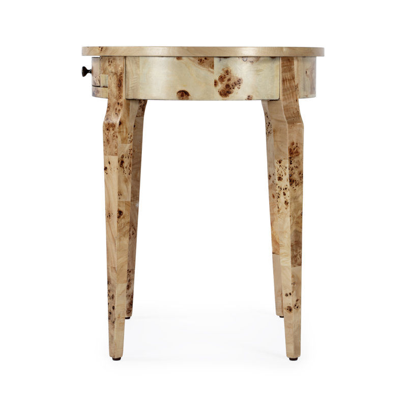 Archer 1 Drawer Burl Side Table, Natural 