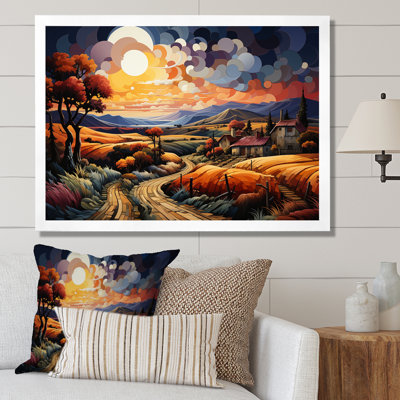 Paysage cubique en campagne - reproduction sur toile