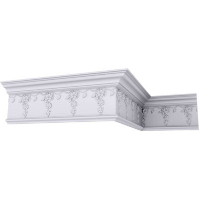 Moulure couronnée à fleur H 7 1/2 po x P 3 1/8 po x F 8 1/8 po x L 94 1/2 po