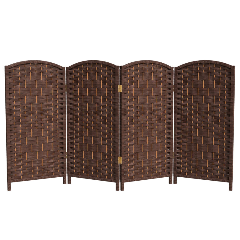 Paravent Short Diamond Weave, 4, 3 pi, Café noir