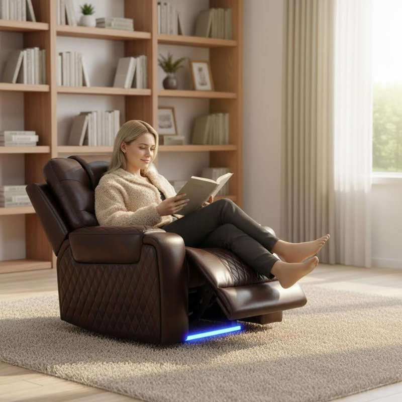 Sillon inclinable individuel avec éclairage à DEL ， Eléctrico Y Puerto Usb ， Idéal pour la Sala De Estar ， Autocaravana O Cine.