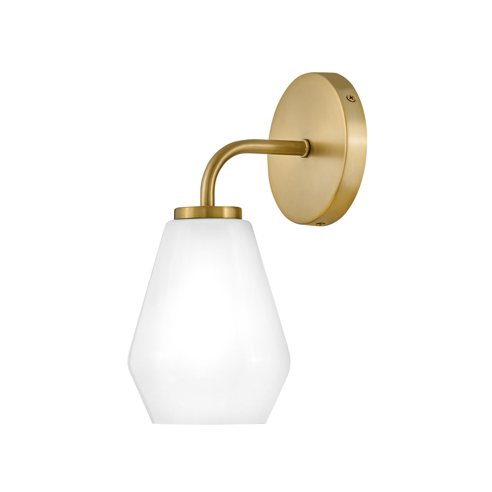 Carice Single Frosted Bath Sconce, Lacquered Brass