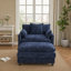 Fauteuil d'appoint moderne en chenille de 100 cm avec repose-pieds, fauteuil de lecture club pour salon ou chambre-1974045213